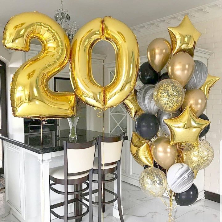 Фольгированный шар Золотая Цифра в Красноярске