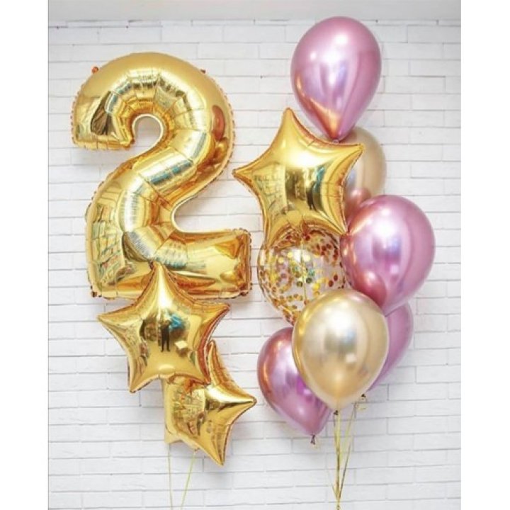 Цифра с фонтанами шаров  в Красноярске