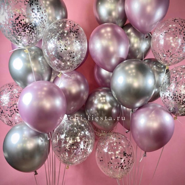 Фонтан шаров "Сильвер пинк" в Красноярске