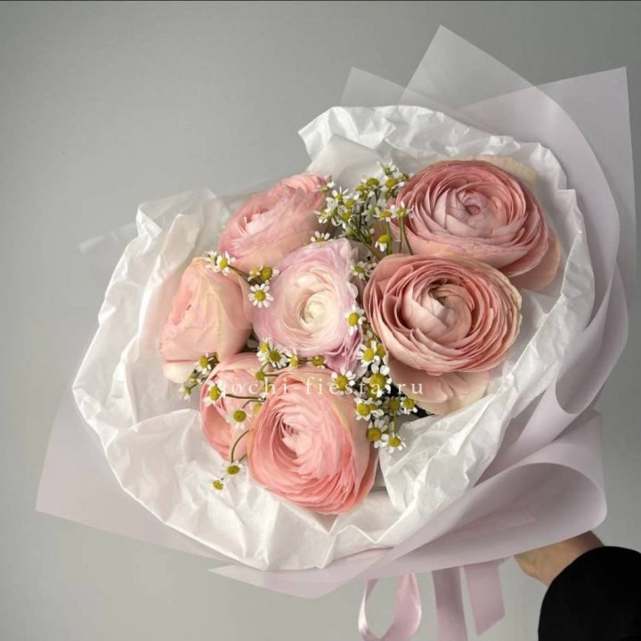 Ранункулюсы с ромашками в Красноярске