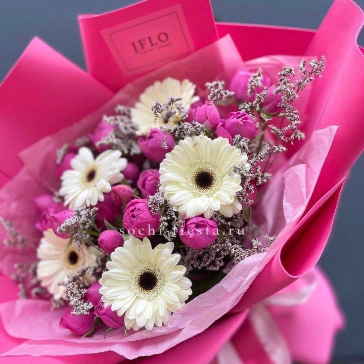 Букет гербер и мисти бабблс  в Красноярске