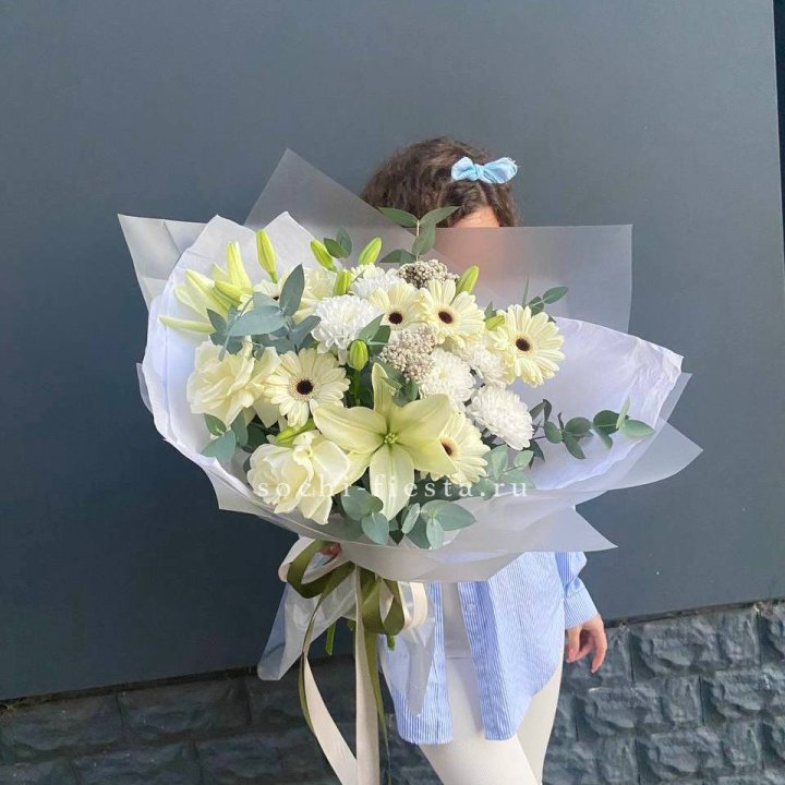 Букет с лилией и герберой в Красноярске