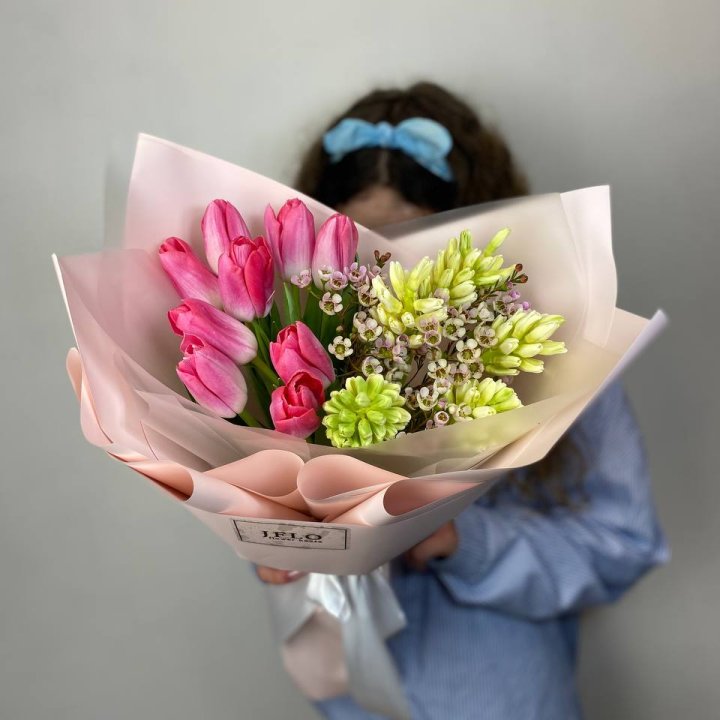  Дуо тюльпаны и гиацинты в Красноярске