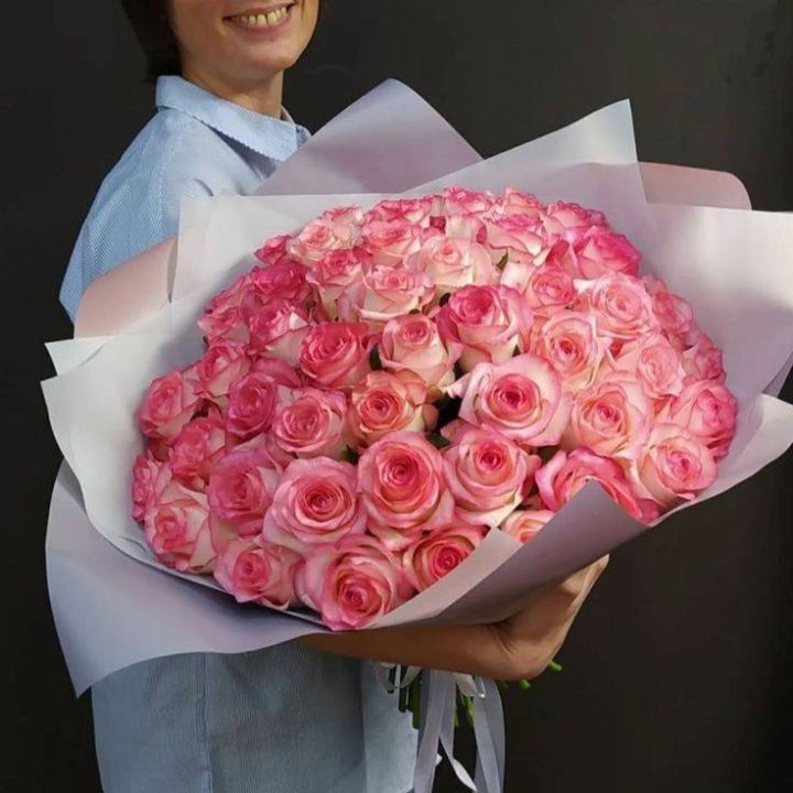 101 роза Джумилия в оформлении  в Красноярске