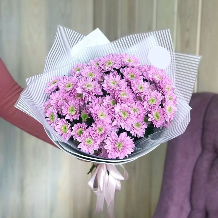 Букет розовых хризантем в Красноярске