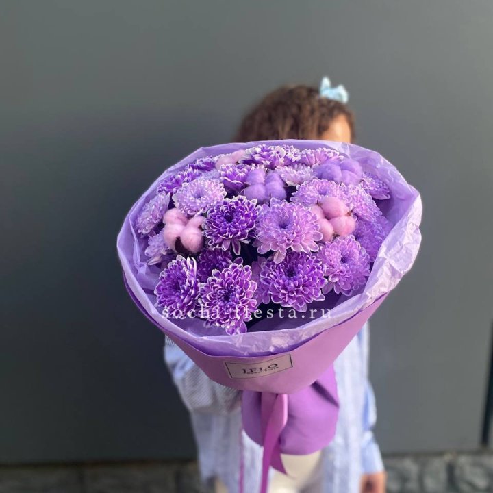 Хризантемы с хлопком в Красноярске