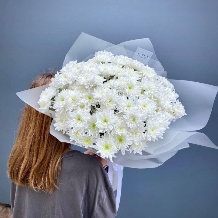 Букет хризантем "Белая снежинка" в Красноярске