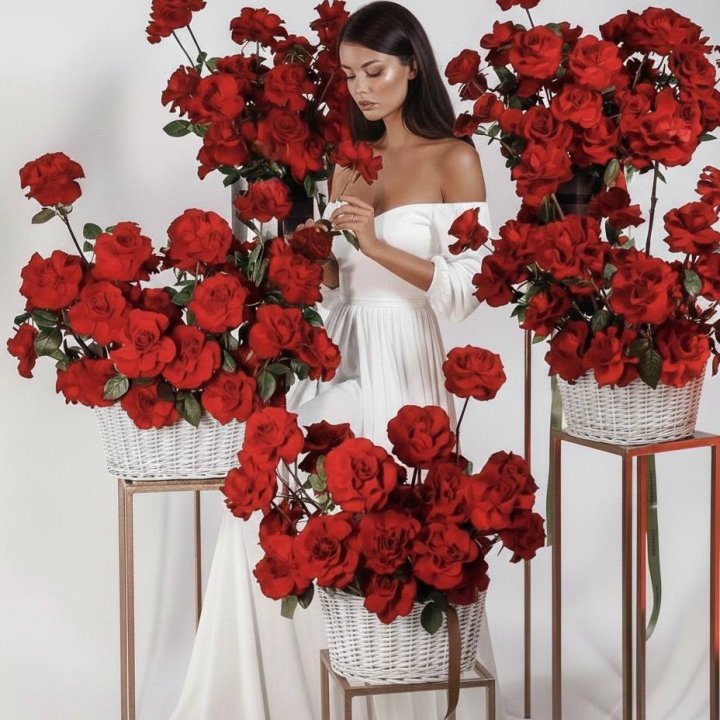Сет из красных французских роз в Красноярске