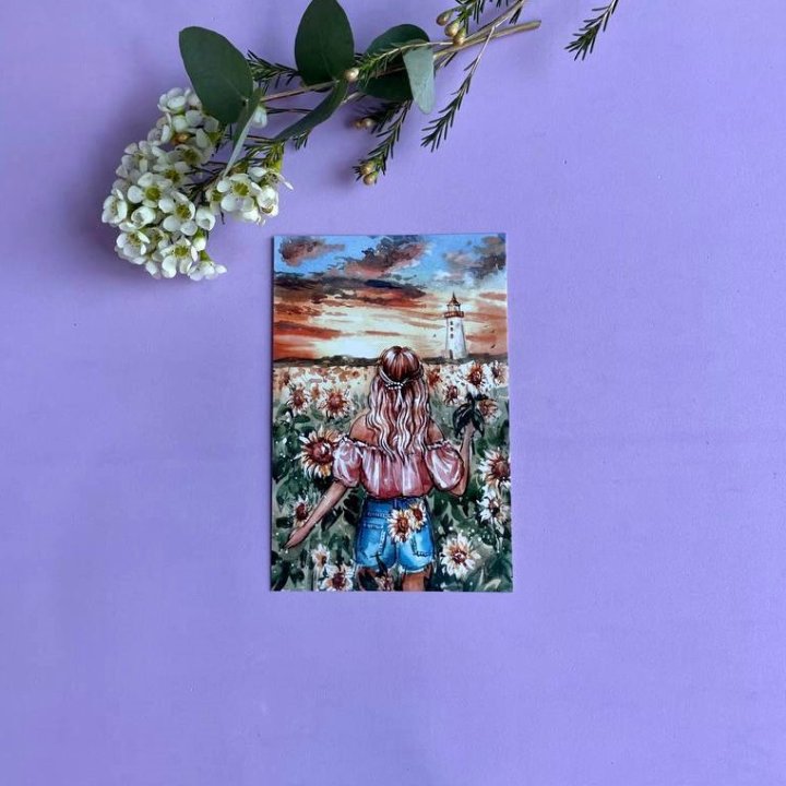 Открытка к букету "Подсолнух" в Красноярске