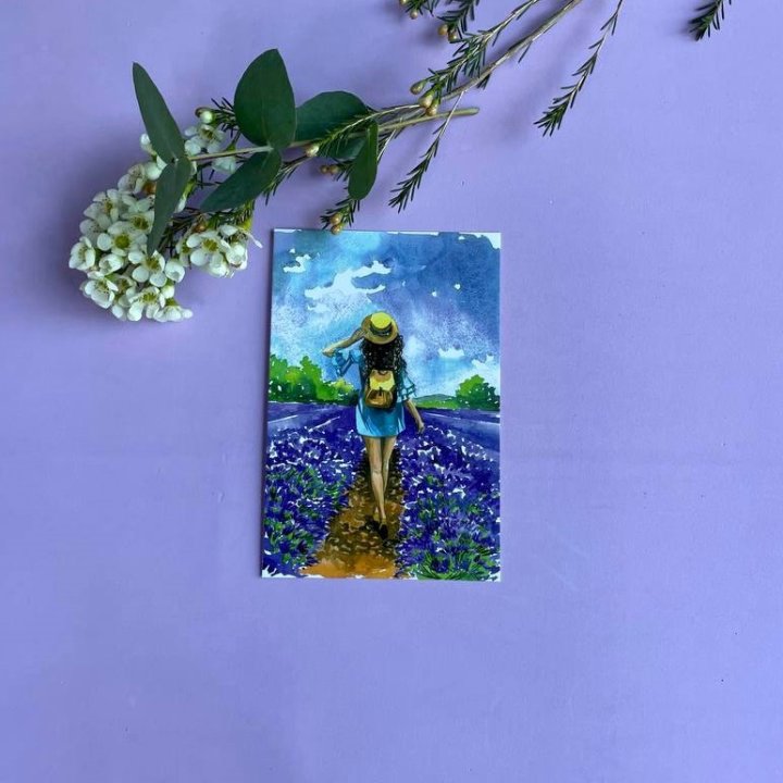 Открытка к букету "Цветочная дорога" в Красноярске