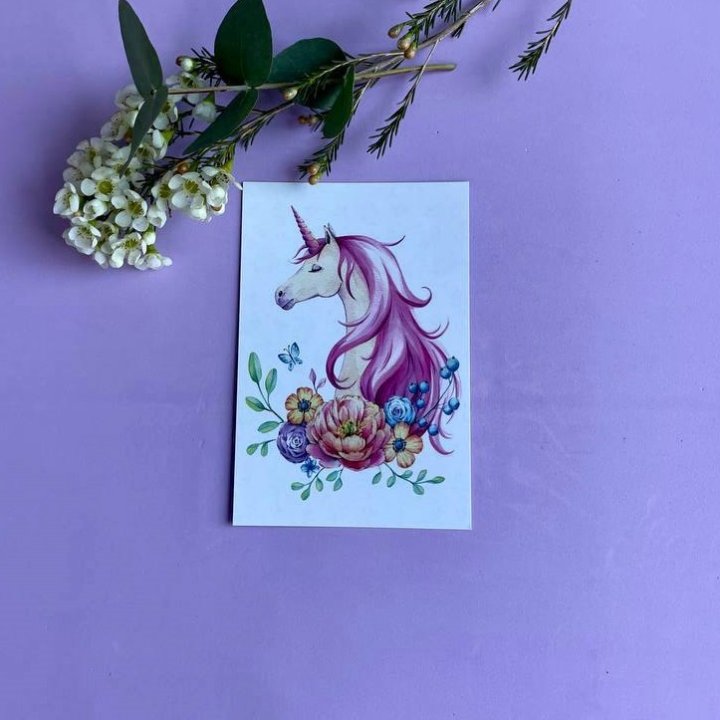 Открытка к букету "Единорог" в Красноярске