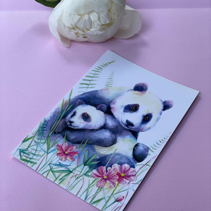 Открытка к букету "Объятие Панды" в Красноярске