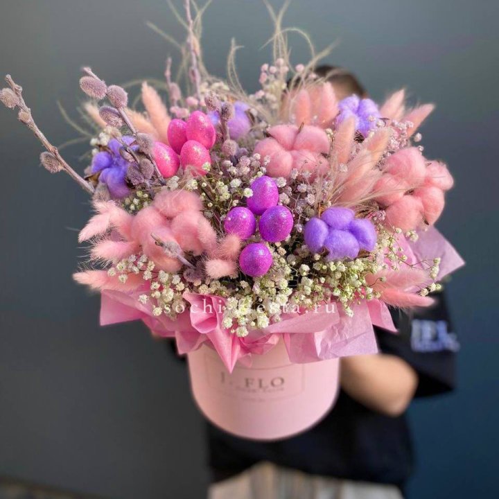 Сухоцветы в коробке  в Красноярске