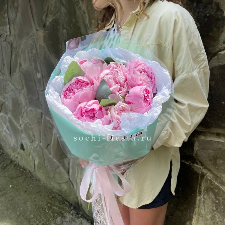 7 зефирных пионов в фоамиране в Красноярске