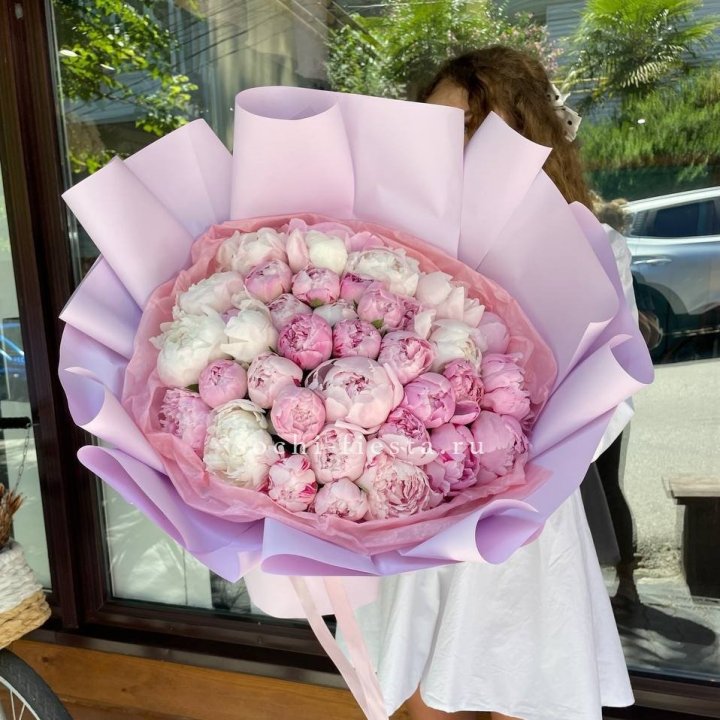 51 розовый пион в Красноярске