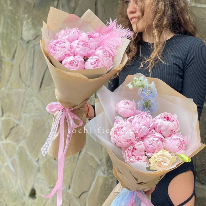 7 зефирных пионов  в Красноярске