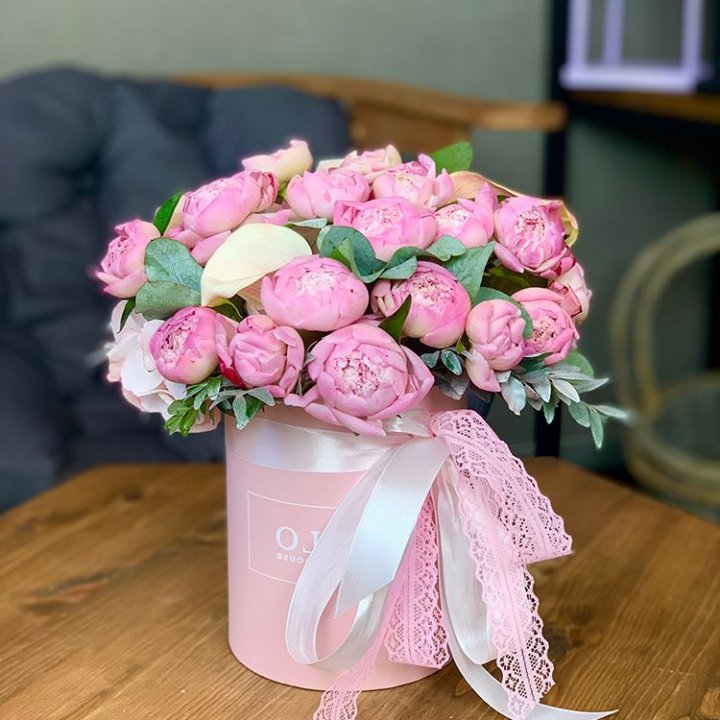 Композиция с пионами №1 в Красноярске