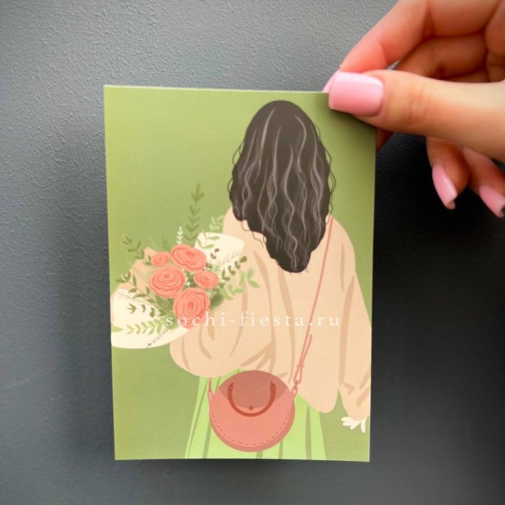 Открытка к букету "Потрясающая девушка" в Красноярске