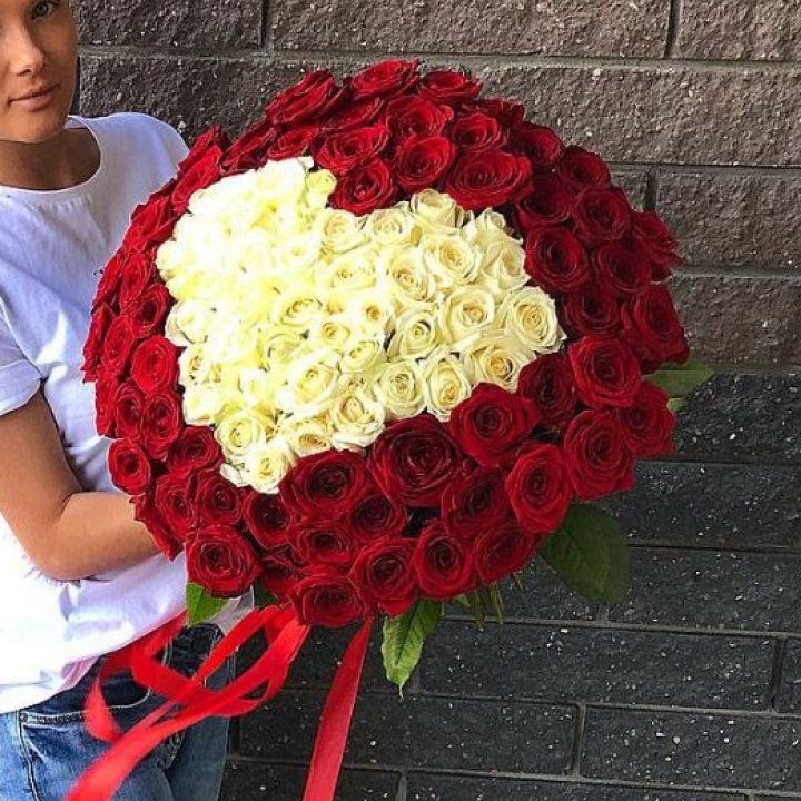 101 роза "Сердце" в Красноярске