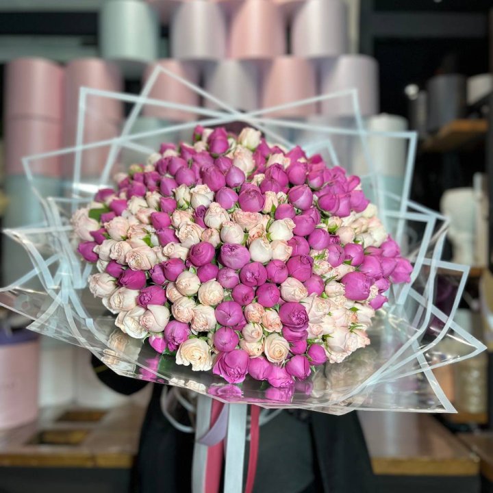 101 кустовая пионовидная роза в Красноярске