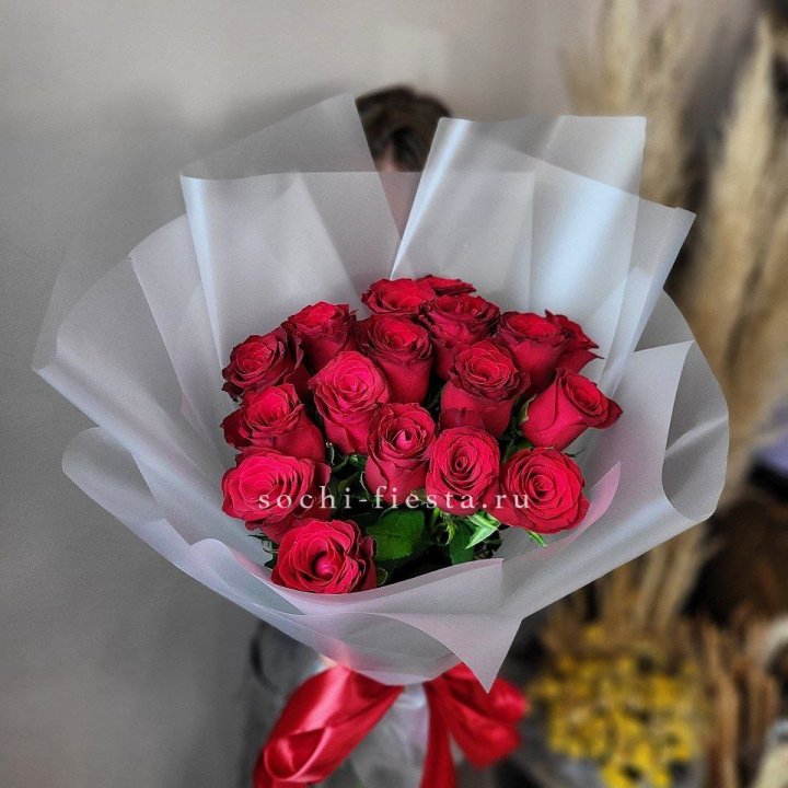 17 красных роз "Нет времени ждать" в Красноярске