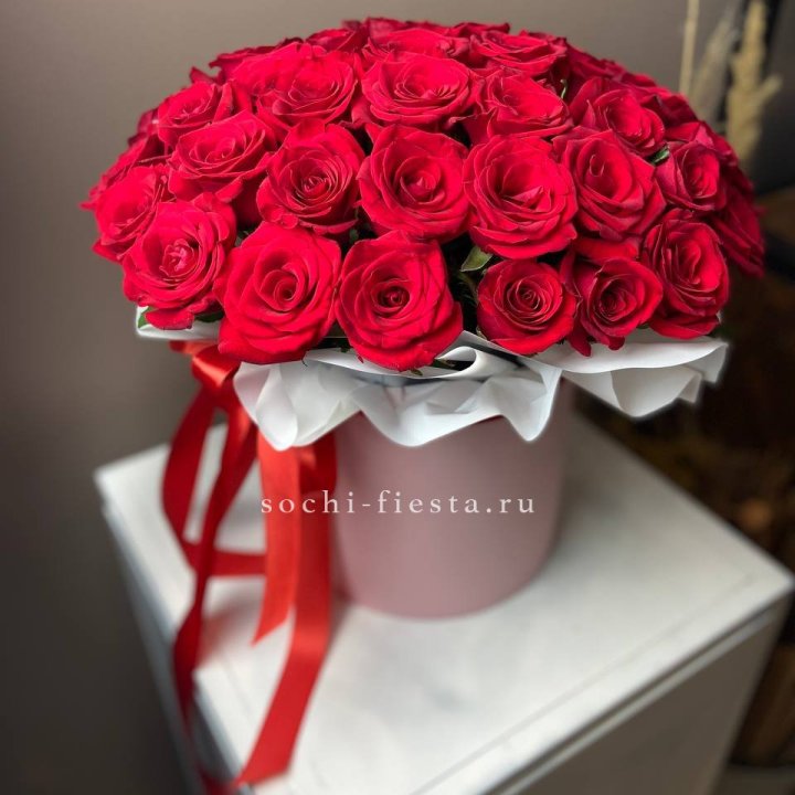 Красные розы 51шт  в коробке в Красноярске