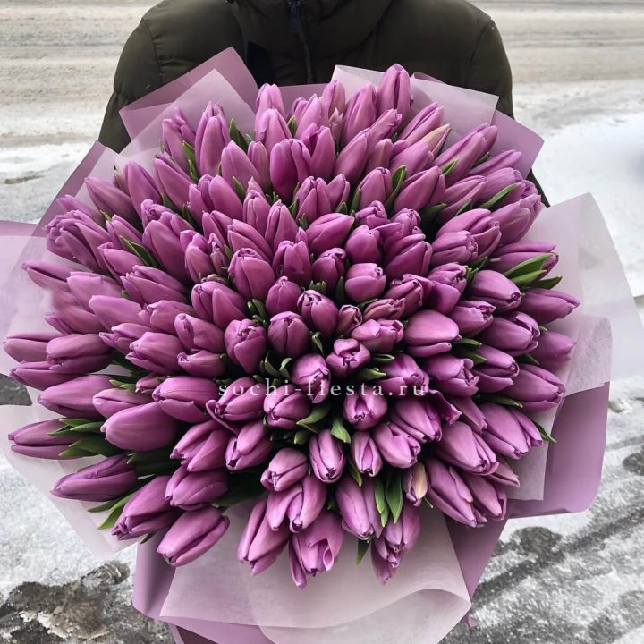 101 сиреневый тюльпан в Красноярске