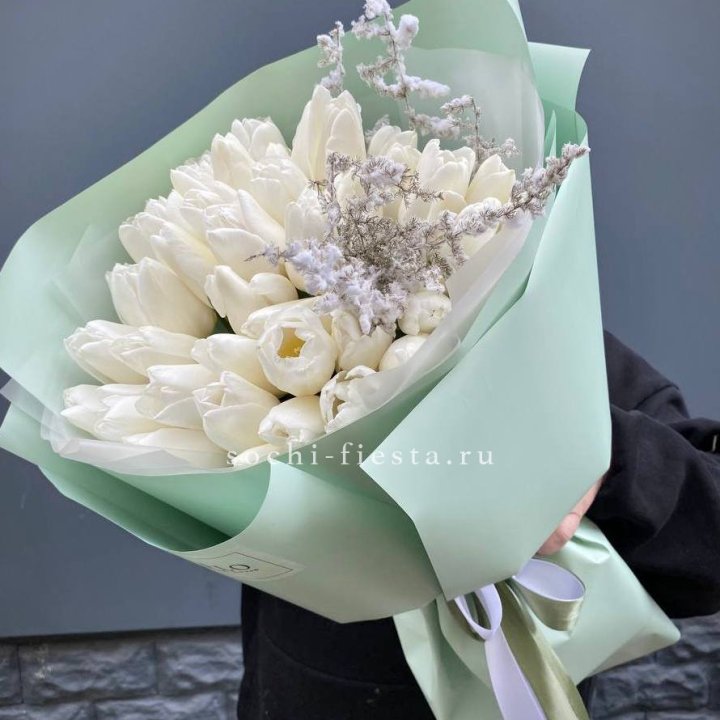 Букет белых тюльпанов "Бьянко" в Красноярске