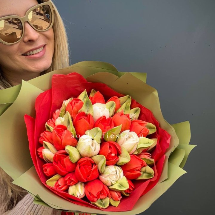Зефирный букет из тюльпанов в Красноярске